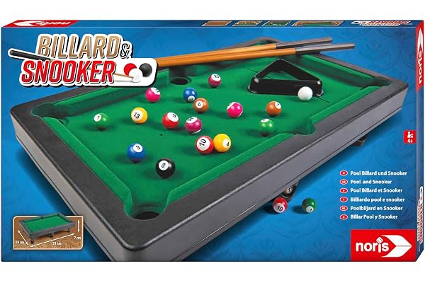 Noris - Billard & Snooker - Jeu d'action pour Toute la Famille - Jouet à partir de 4 Ans
