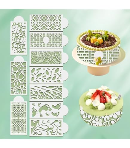 WEITING Pochoirs à Gâteaux | Gâteau Pour La Cuisson Et La Décoration,Ensemble Moules à Bordure Gâteau Zèbre, Léopard, Serpent, Crocodile, 4 Modèles Sont Fournis, Oules