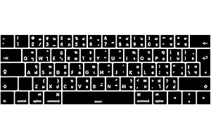 MiNGFi Thai Silikon Tastatur Schutz Abdeckung für MacBook Pro 13/15" Touch Bar (2016-2019) Modell A1706 A1707 A1989 A1990 A2159 EU/ISO Tastaturlayout - Schwarz