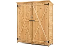 Gardiun KNH1110 - Armario de Madera Cobertizo Sundy 140 X 50 X 162 cm