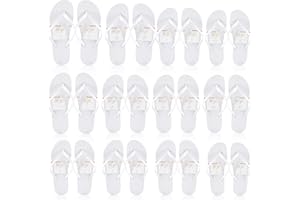 Sinmoe 12 Pares Chanclas para Invitado con 12 Etiquetas de Tarjeta de Tamaño Surtido y Cuerda Sandalias de Recepción de Boda