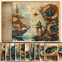 Vintage Scrapbooking-Papier – 50 Blätter Mit 25 Motiven Für Journale & Alben