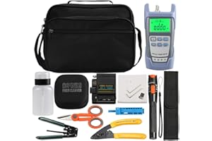 Osairous 16 pz/kit Strumenti in fibra FTTH con Fotometro a fibra ottica, Mannaia in fibra ottica AUA-60S, 10MW Localizzatore visivo di guasti a 10 km