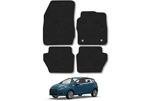 CAR MAT CO Ford Fiesta (2011-2017) Car Mats Accessories Tailored Fit Carpet Floor Mats Non Slip Black Trim Full Coverage Compatible Accessory Front Rear Set Anti Slip Granulated Backing Hand-Finished Clips