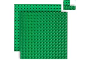 Sprießen 2 sztuki podstawek klocków kompatybilnych z Lego Duplo, 25,6 x 25,6 cm, podstawa budowlana, klasyczna duża zielona podstawa, duża płyta podstawy, podstawa do klasycznych konstrukcji