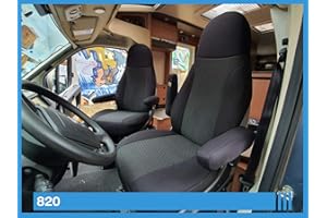 BREMER SITZBEZÜGE Housses de siège pour Pilote - Compatible avec Camping-Car, Camping-Car, Camping-Car, Ducato, conducteur et Passager - 820 - Noir
