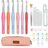 Katech 5 Pièces Grands Aiguilles A Crochet, 17 Cm Long, Plastique Cristal, Crochet Tricot 12/15/18/20/25mm Pour Crocheter Couverture/écharpe/tapis/grands Travaux