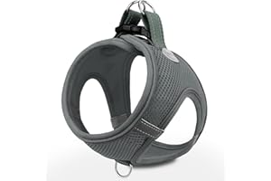 Joytale Harnais Chien, Réfléchissant Respirante Gilet Harnais pour Petit Chiens, S, Gris