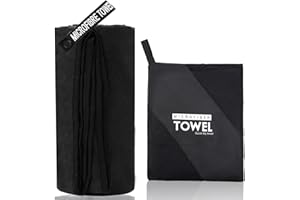 KANGSIT Microfibre Towel - compact, ultra lightweight & quick dry towel, the perfect gym, travel & beach towel swimming towel for sports, camping & hiking - 80x40cm (Black, 120x50cm)