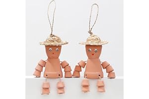 VELENTI Garden Decor Pots - Set Of 2 Clay Garden Ornaments - Terracotta Pot Man Bill and Ben Style - Lovely Outdoor Decor Accessories - Flower Pot Figurines for Garden, Patio, Front Porch
