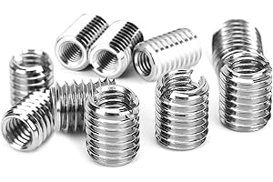 LES-THERESA 10Pcs Tornillo Inserto Inserciones de Rosca Autorroscantes, Insertos Roscados Tuercas Inserte la Tuerca Manguito Reparación Buje Roscado Herramienta Conversión Interior M8 Exterior M10