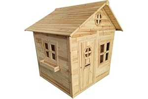 Big Game Hunters 6 x 5 Redwood Mansion Wooden Playhouse – Painted Large Wendy House with Letterbox