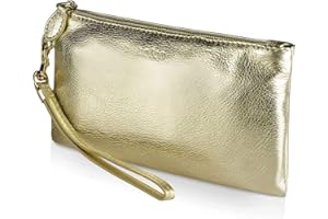 befen 100% Genuine Leather Clutch bags for women,【Small】 Real Leather Ladies Wristlet Purse with Detachable Wrist Strap & Zip Closure for Evening,Holiday, Fit Phone 8 Plus or Phone Less 6.5 Inch