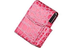 Sasairy Portasigarette PU Portasigarette con Accendino Custodia per Sigarette Leggero Sigaretta Scatola Coccodrillo Pattern per Salva Le Sigarette