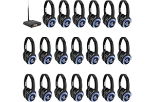 Retekess TA004 Silent Disco Kabelloser Kopfhörer, 3 Kanäle optional, HiFi-Stereo-Audio-Receiver-Kopfhörer, 200M Worjing Entfernung,Over-Ear-Kopfhörer mit Lautstärkeregler für PC, Handys, TV