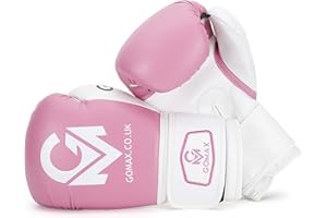 GO MAX GoMax Leather Boxing Gloves 6,8,10,12,14,16 oz Boxing Glove for Training Punching Sparring Punching Boxing Bag Gloves Mitts Muay Thai Kickboxing MMA Martial Arts Workout Gloves