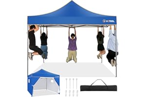 HOTEEL Gazebo 3x3 Pieghevole Impermeabile, Gazebo Esterno Resistente Con Parete Laterale, Gazebo Pop-Up Da Giardino Impermeabile Per Feste Campeggio Mercato