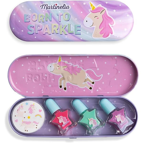 Martinelia Mega Nail Art Set – Glitzer-Nagellacke Für Kinder, 8 Farben + Sticker