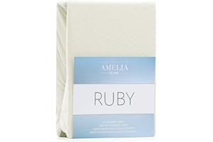 AmeliaHome Spannbettlaken 80x200-90x200 cm Frottee Baumwolle Spannbetttuch, Ecru