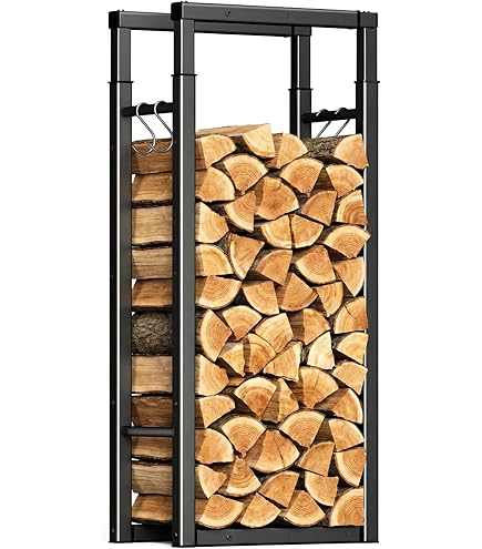Outsunny Houtopslag Voor Buiten, Tot 2100 Kg, Polycarbonaat Dak, Stevig Metalen Frame, 185 X 67 X 185 Cm~1ida2p1vaj800