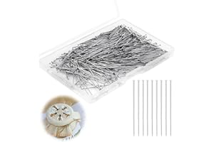 LEIBOCHAO Spilli da Cucito, 500 Pezzi 26 mm Aghi in Acciaio Inossidabile con Testa Fine e Dritta in Raso per la Cucito, Creazione di Gioielli e Artigianato, Argento