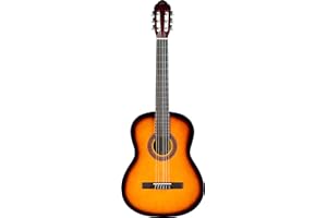 EKO GUITARS - CS-10 SUNBURST, Chitarra Classica Serie Studio Scala 4/4, Top in Tiglio, Fasce e Fondo in Tiglio Laminato, Manico e Tastiera in Betulla, Custodia Inclusa, Colore Sunburst