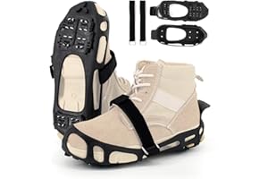 byhsports Steigeisen für Bergschuhe, Crampons Ice Cleats Snow Grips, Anti-Rutsch-Traktion Lightweight Portable für Walking auf Schnee and EIS, Easy Step-in für Schuhe/Boots