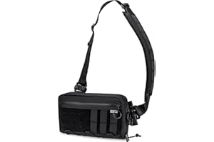 TACTICAL GEEK Cache L3 EDC Bolso Sling Para Pecho, Bolso cruzado, Bolso de Hombro, Nylon CORDURA, Porte de Viaje, Cremallera YKK, Mochila Táctica de Hombro, Correa Ambidiestra de Excursionismo Negro