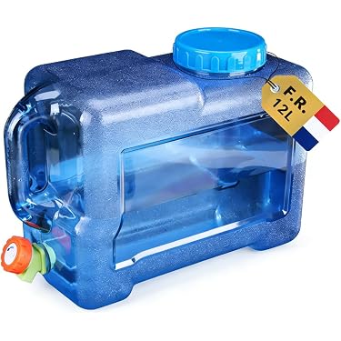 Cwdvovy Lot De 4 Bidons D'eau Pliables 10L Avec Robinet – Camping, Randonnée, Urgence, PE Alimentaire