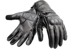 Hand Fellow Guantes de piel de primera calidad para motocicleta, guantes de pantalla táctil, guantes de carreras para hombre, guantes de equitación ATV