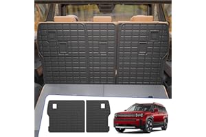 Rongtaod Kick Mats Compatible with 2024 2025 2026 Hyundai Santa Fe 6&7 Seats Back Seat Cover Protector Cargo Mat Cargo Liner Trunk Mat Santa Fe Accessories (2nd Row Backrest Mats)