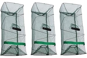 Bprtcra 3 Stück Faltbare Fischfalle für Fischköder, Falten, Köder, Fische, Spitzen, Hummer, Krabben, Garnelen, Fische, Fangnetz