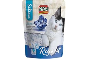Riga - Rigalit Crystal - Litière pour Chat Absorbante d'Origine Minérale - Gel de Silice - Absorbe les Odeurs - Anti Développement Bactérien - 2,2 kg