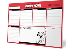 Grupo Erik - Bloc Notes A4 Disney Mickey, Semainier | Sous-Main Bureau, Planner Hebdomadaire | Papeterie de Bureau, To Do List, Blocs Mémo, Fournitures Scolaires