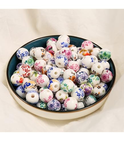 Perlin Millefiori Glasperlen – 2 Stränge, Ca. 130 Stück, 6 Mm Durchmesser, Bunt Gemischt, Für Schmuck & Basteln
