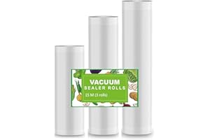 ‎TECHFECTION Vakuumierfolie Vakuumierbeutel 20/25/28 * 500cm，Profi Vakuumrollen,Punktionsprävention Vakuumbeutel BPA frei & LFGB Zugelassen für alle Vakuumierer, Lebensmittel Vakuumiergerät &Sous Vide Garen
