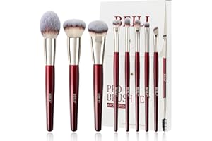 ‎BEILI BEILI Vegan Make Up Brush 9 Pieces Brush Set Makeup, Makeup Brush Set, Professional Makeup Brush Set with Eyeshadow Brush, Foundation Brush, Blush Brush, Contouring Brush Gift Sets
