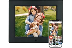 Gsituk Digitaler Bilderrahmen WLAN, 8.7 Zoll Touchscreen Automatische Elektronischer fotorahmen mit 16GB Speicher, Unterstützt USB/SD Geschenk für Foto/Musik/Video/Kalender/Alarm/wandmontierbar