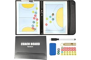 NiC IS COCNG Tableau de Tactique de Handball, Tactique Board Handball，Dossier de Tactique de Handball Pliable, Tableau de Bord Tactique avec aimants, marqueur de Tableau