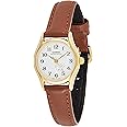 Casio Womens Quartz Watch, Analog Display and Leather Strap