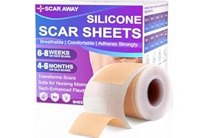 NYZR Silicone Scar Tape, Silicone Scar Sheets(1.6"x 60"Roll-1.5M), Reusable Medical Grade Scar Tape Roll Works on Old & New Scars, Scar Sheets, Keloids, C-Section, Acne, etc