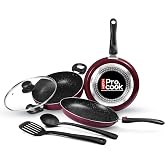 Milton Pro Cook Induction Cookware & Gas Stove Friendly Kitchen Jewel Set | 5 Pc Non-Stick Cookware Set | Kadhai with Lid, Fry Pan, Tawa, Laddle & Spa