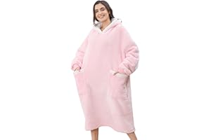VHOME Oversized Hoodie Decke, Wearable Damen Herren Blanket Sweatshirt, Ultra Soft Sherpa Fleece Bequemer Kuschel Erwachsene Hoodie
