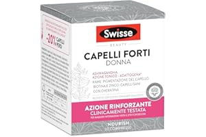 Swisse Capelli Forti Donna, Integratore Alimentare che Combina Vitamine, Minerali ed Estratti di Erbe Naturali, Utili per Mantenere la Forza del Capello, 30 Compresse da 1460 mg
