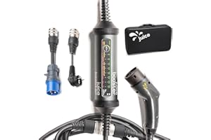 SMART JUICE Juice Booster 2 Basic Set, Mobile Wallbox 22kW Senza Installazione, Caricabatteria Auto Elettrica con Cavo Tipo 2, Leggero e Impermeabile IP67, Include Adattatore CEE32 Blu e EU Schuko