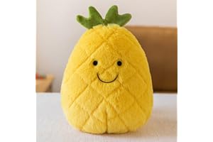champracer Plüschtier Stofftier Obst Plüschtier Plüschkissen Spielzeug, Kissen Puppe Wurfkissen, Schmusetier Geschenk für Kinder Mädchen Jungen (25 cm,Ananas)
