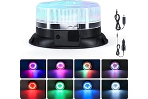 Fxlpower Gyrophare LED, 9 Modes d'éclairage LED avec Aimant, Feux Clignotants D'avertissement pour Camions, Véhicules Postaux, Tracteurs, Voiturettes de Golf