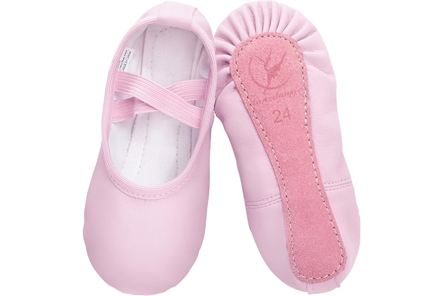 Ballet Shoes for Girls Leather Ballet Dance Slipper Full Leather Sole Ballet Flats for Kids Toddler Child Women Adults