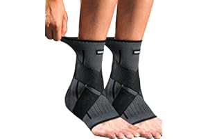 Kuzimua Regulowany bandaż na staw skokowy i kostkę, 2 sztuki, bandaż na staw skokowy i stopę, w przypadku zapalenia powięzi podeszwowej, ścięgna Achillesa, sportu, ortopedyczny, uniwersalny lewy