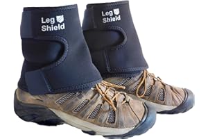 Leg Shield Low Gaiters - Velcro Design for Easy On and Off - Neoprene Leg Gaiters for Hiking, Cross-Country Skiing, Yard Work - Comfortable, Snug Fit (Pair)